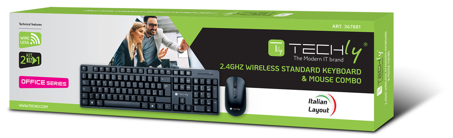 Kit Tastiera Standard e Mouse Wireless 2.4GHz