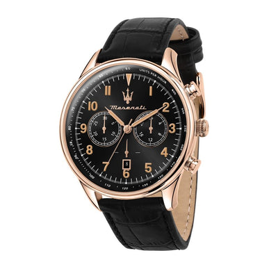 Orologio MASERATI uomo Tradizione cronografo pelle nero / oro rosa