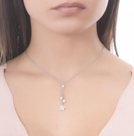 BOCCADAMO - Collana con pendente a ciuffetto, perle Swarovsky e stella