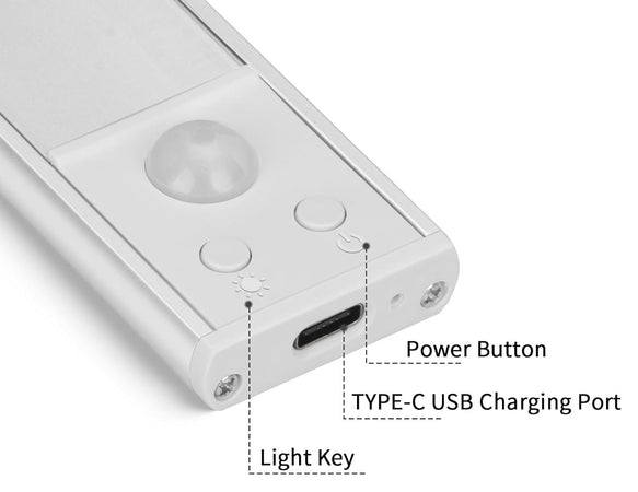 Luce LED Slim Ricaricabile USB con Sensore di Movimento 30 cm