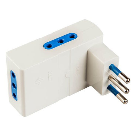 POLY POOL Adattatore elettrico tripla presa salvaspazio Bianco