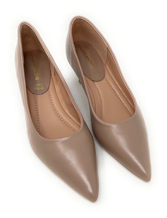 Francesco Milano décolleté in pelle beige H06-01A