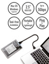 Box HDD/SSD Esterno per Disco Rigido 2.5'' USB 3.0 Trasparente con LED