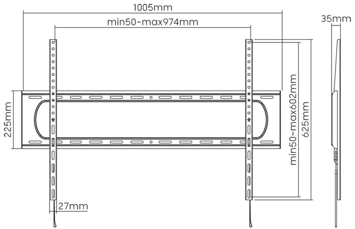 Staffa a Muro Fissa Slim TV LED LCD 60-120''