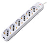 Presa Multipla a 6 Posti Italiana Bipasso/Schuko Spina 16A