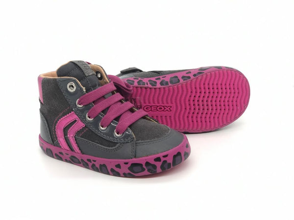GEOX Sneakers alta bambina B Kiwi G grigio fucsia