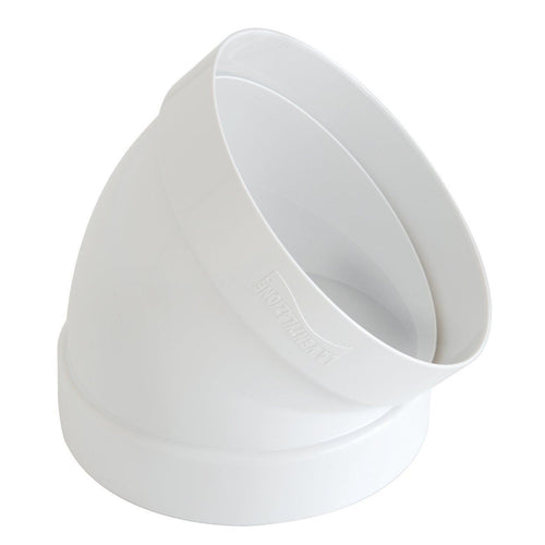 First 125mm a 45° curva semicurva gomito FF per tubi tondi aerazione cappa