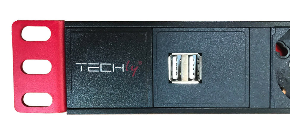 Multipresa 6 Posti da Rack 19'' con Interruttore 2xUSB Spina Italiana 1U