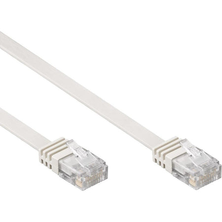 Cavo di Rete Patch Piatto in CCA Cat.5E Bianco UTP 1m