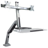 Supporto Scrivania Doppio Monitor 13''-27'' Molla a Gas Ripiano Tastiera