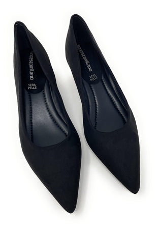 Francesco Milano décolleté in camoscio nero H06-01C