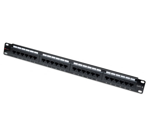 Pannello Patch UTP 24 Posti RJ45 Cat.6 con barra gestione cavi