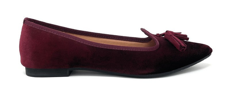 Francesco Milano ballerina in velvet bordeaux A03-25V