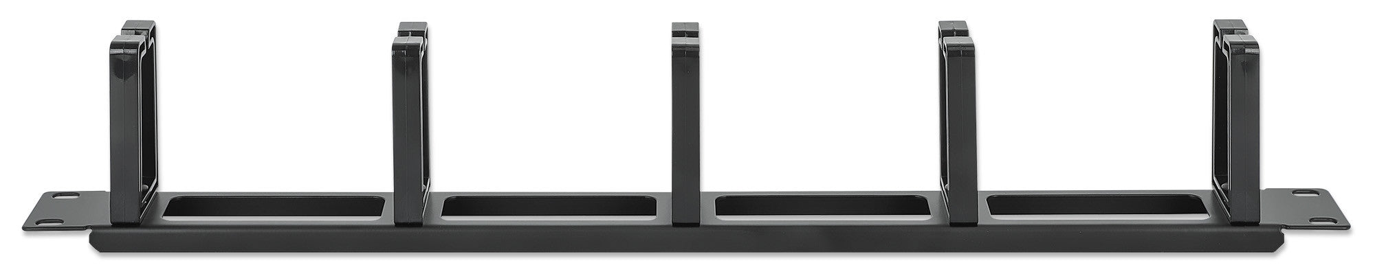 Pannello Passacavi 19'' 5 Anelli in Plastica 1U Nero
