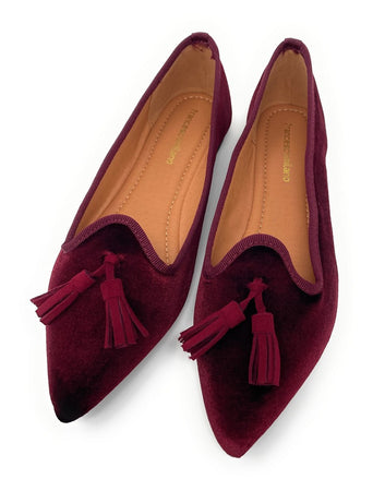 Francesco Milano ballerina in velvet bordeaux A03-25V
