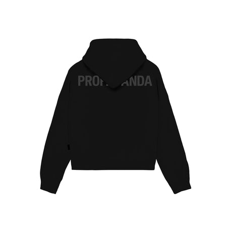 Felpa Propaganda Logo Woman crop top hoodie balck