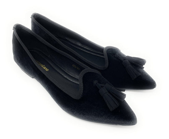 Francesco Milano ballerina in velvet nero A03-25V