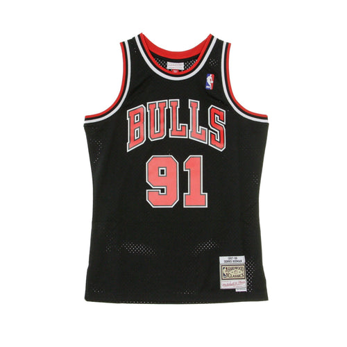 MITCHELL & NESS Canotta Basket Uomo Nba Swingman Jersey No 91 Dennis Rodman 1997-98 Chibul Alternate Original Team Colors da uomo