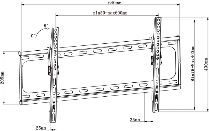 Staffa a Muro Inclinabile TV LED LCD 30-70'' Nero