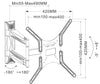 Supporto a Muro Slim per TV LED LCD 25-52'' Full Motion Nero