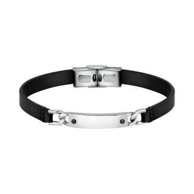 Bracciale MORELLATO uomo Moody pelle nera / acciaio