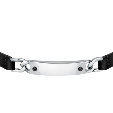 Bracciale MORELLATO uomo Moody pelle nera / acciaio