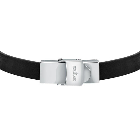 Bracciale MORELLATO uomo Moody pelle nera / acciaio