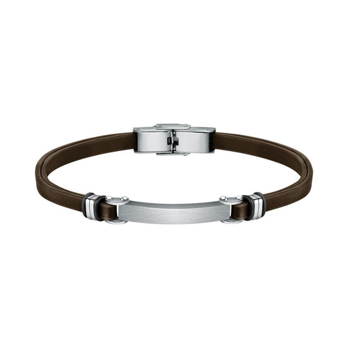 Bracciale SECTOR uomo Bandy pelle marrone / tag