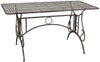 Biscottini Tavolo in ferro battuto smontabile finitura ruggine anticata 150x80x77 cm