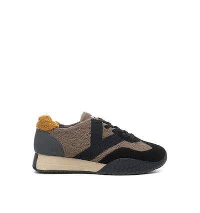Kehnoo uomo sneakers in tessuto black taupe KM9730