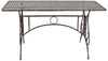Biscottini Tavolo in ferro battuto smontabile finitura ruggine anticata 150x80x77 cm