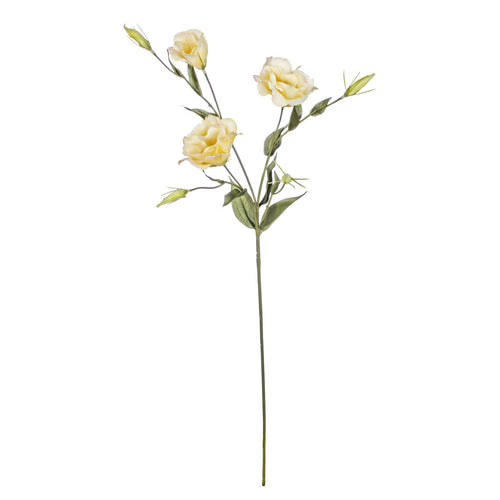 Fiore artificiale Lisianthus  h 76 cm effetto realistico con foglie verdi
