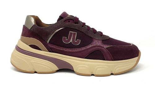 Janet & Janet sneakers donna camoscio, tela e pelle wine J 441