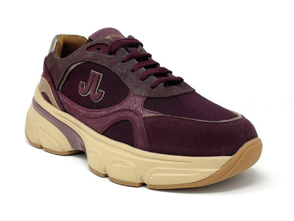 Janet & Janet sneakers donna camoscio, tela e pelle wine J 441