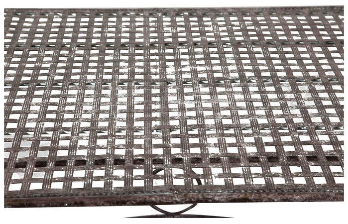 Biscottini Tavolo in ferro battuto smontabile finitura ruggine anticata 150x80x77 cm
