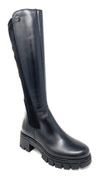 Janet & Janet stivale donna in pelle e tessuto nero J-533
