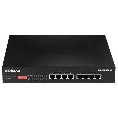 Switch PoE+ Gigabit Ethernet 8 Porte a Lungo Raggio con Switch DIP, GS-1008PL V2