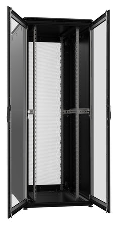 Armadio Server Rack 19'' 800x1000 42U Nero Porta Grigliata Doppio Battente serie Evolution Ventilato