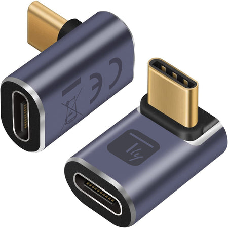 Adattatore USB-C&trade Maschio/Femmina Angolato 90&deg 40Gbps 4K e 8K