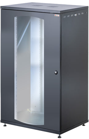 Armadio Rack 19'' a Muro 22U P 600mm L 800mm Porta Vetro Nero