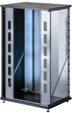 Armadio Rack 19'' a Muro 22U P 600mm L 800mm Porta Vetro Nero