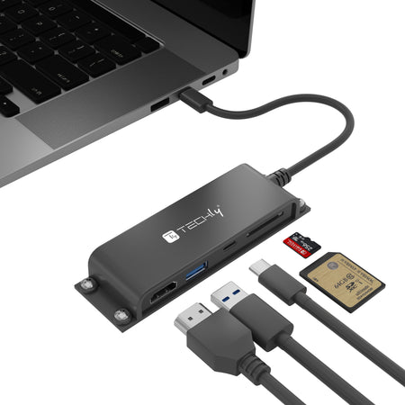 Docking Station 5 in 1 USB-C&trade Hub HDMI con Lettore Micro SD/SD