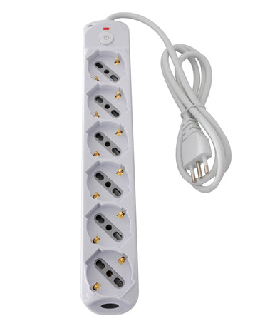 Presa Multipla a 6 Posti Italiana Bipasso/Schuko Spina 10A