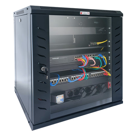 Armadio Rack 19'' a Muro 9 Unit&agrave P.600 mm Flat Pack Nero