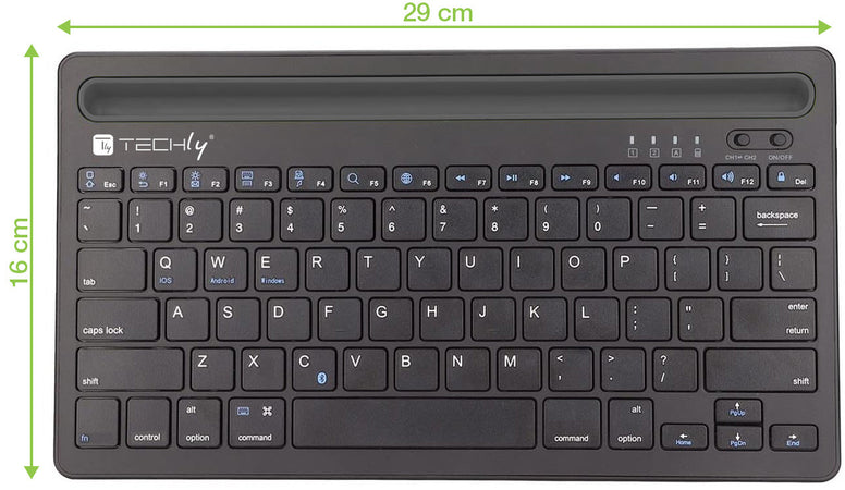 Mini Tastiera Wireless 78 Tasti a 2 Canali con Tasti di Scelta Rapida e Stand per Tablet