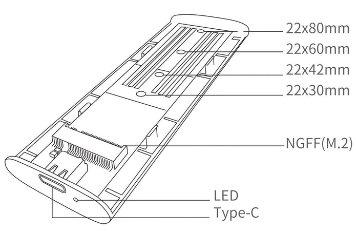 Box Esterno USB-C&trade USB3.2 Gen2 NVMe/SATA M.2 SSD