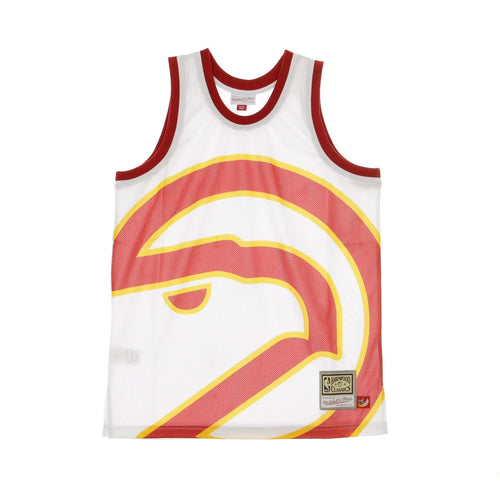 MITCHELL & NESS Canotta Tipo Basket Uomo Nba Big Face Jersey Atlhaw Original Team Colors da uomo