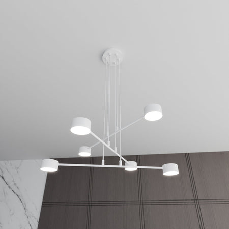 Sospensione Moderna Modus 6 Luci In Acciaio Bianco
