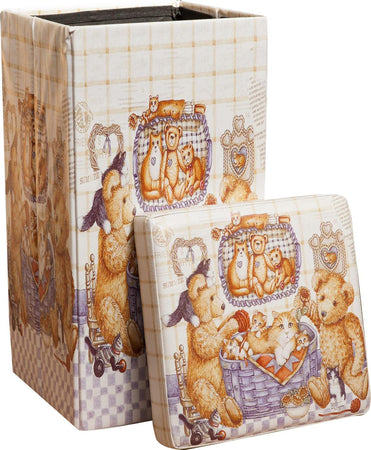 Biscottini Pouf contenitore richiudibile in ecopelle