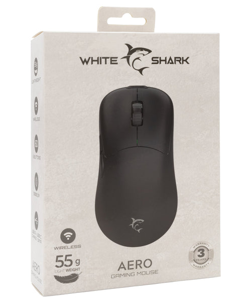Mouse Ottico Gaming Wireless USB-C&trade 6400 dpi Nero, AERO